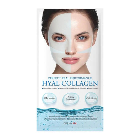 New DERMAFIX Collagen Facial Mask, Hydrating & Moisturizing, 8 pieces