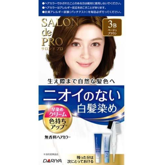 DARIYA Salon de Pro Unscented Hair Color Early Dyeing Cream 3B Beige Brown