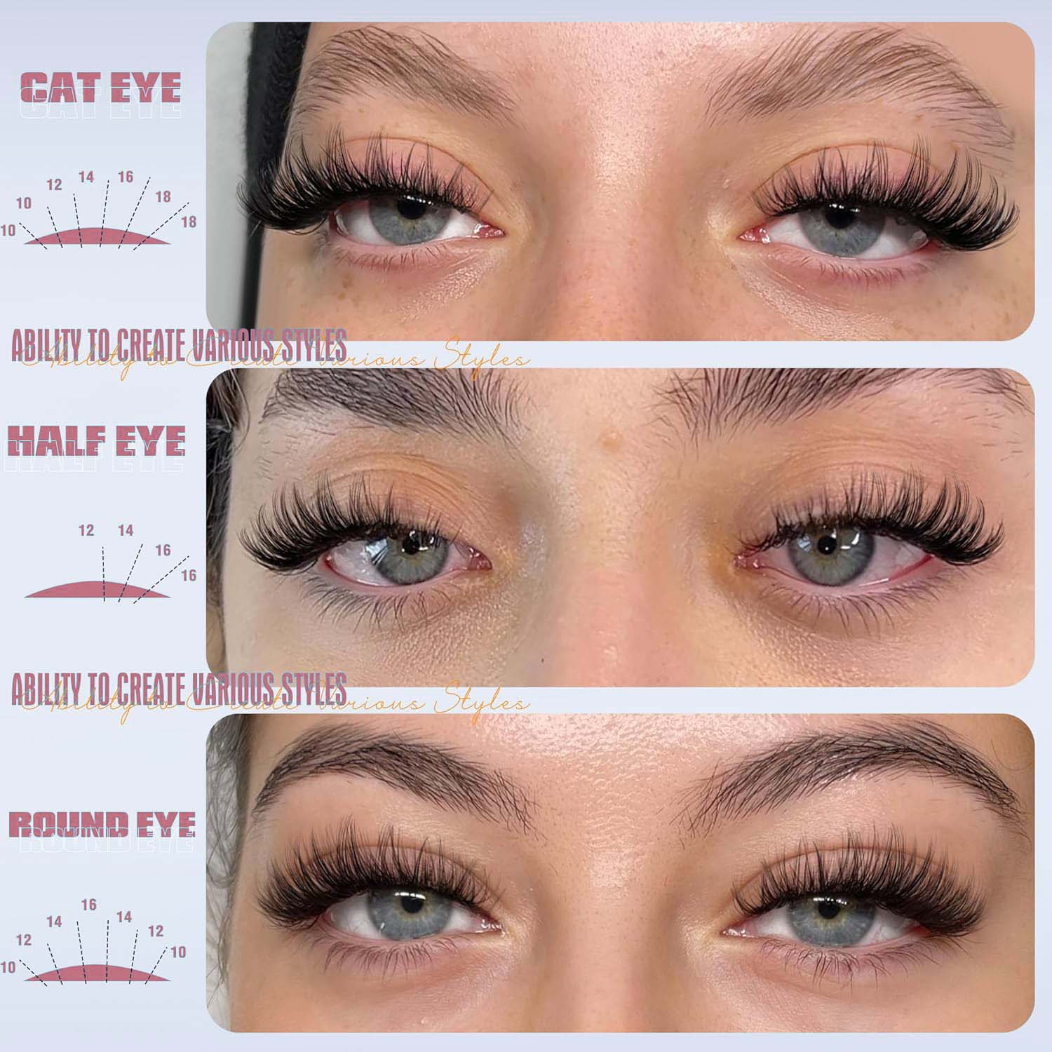Lash Extension Kit 72Pcs Clusters Kit 10-16mm Mix,1-1