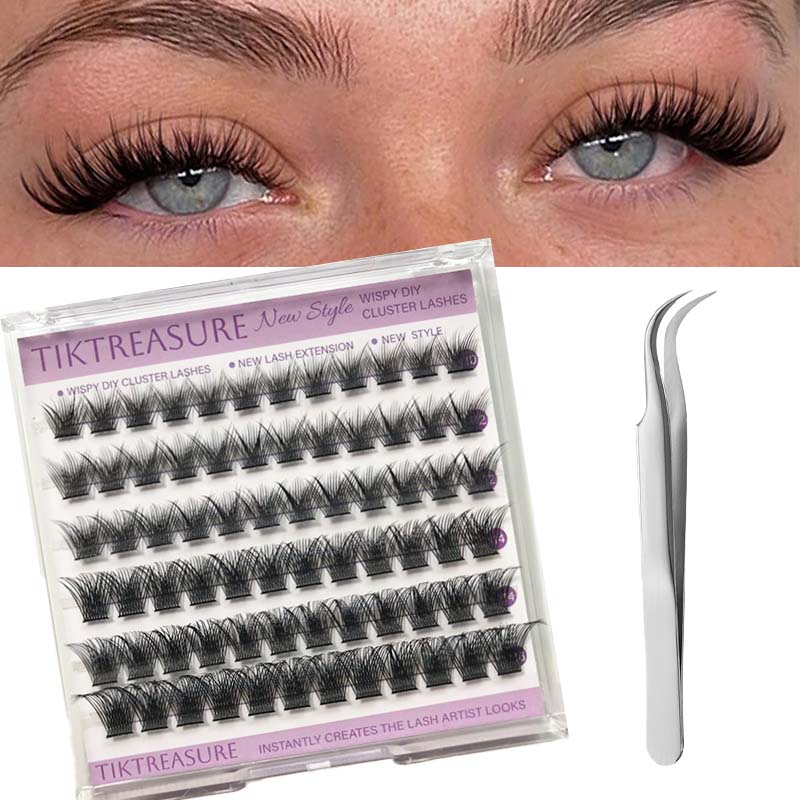 Lash Extension Kit 72Pcs Clusters Kit 10-16mm Mix,1-1