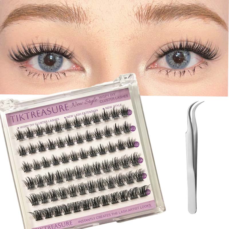 Eyelash Extension Kit 72Pc Clusters Kit 10-16mm Mix,1-2