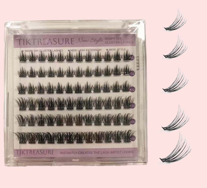 Eyelash Extension Kit 72Pc Clusters Kit 10-16mm Mix,1-2