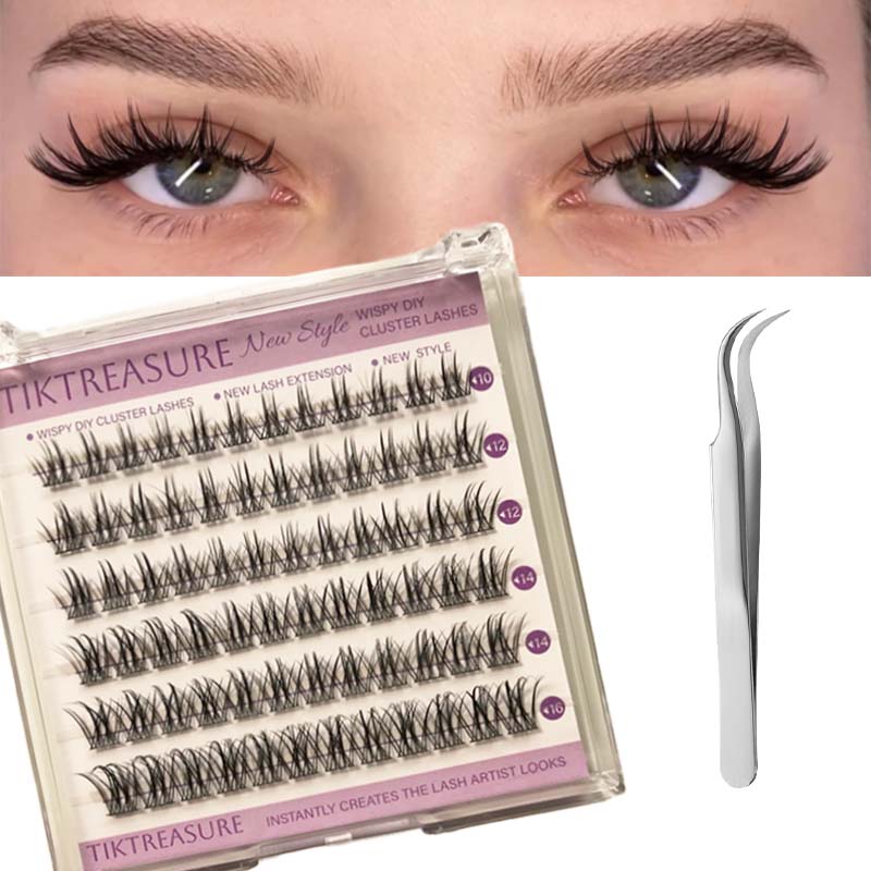 DIY Eyelash  Extension Kit 72Pcs,10-16mm Mix,1-3
