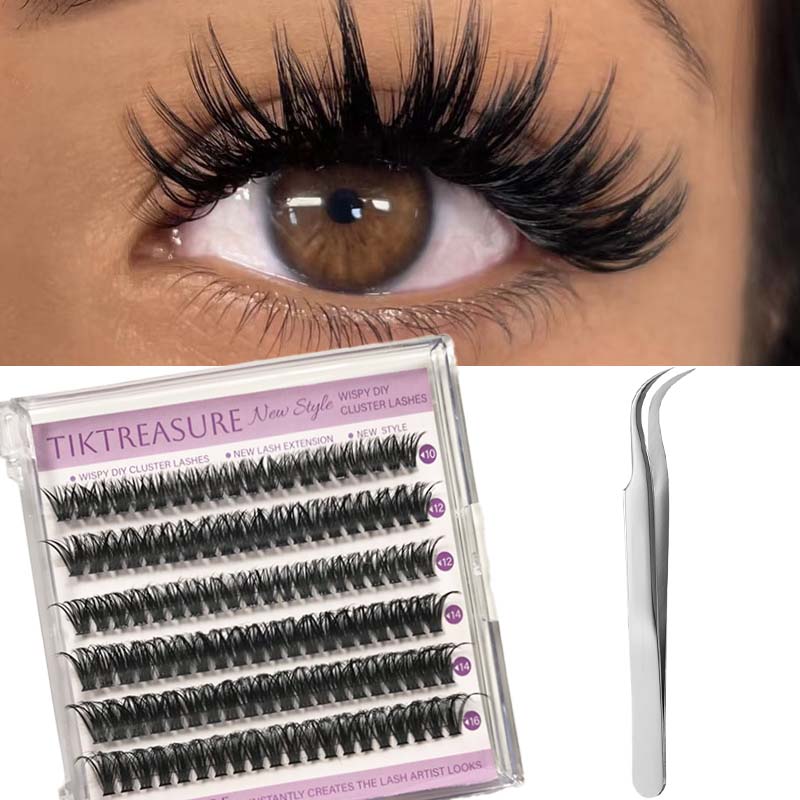 DIY Lash Extension Kit 72Pcs Clusters Eyelash Thick Styles 10-16mm Mix,1-4