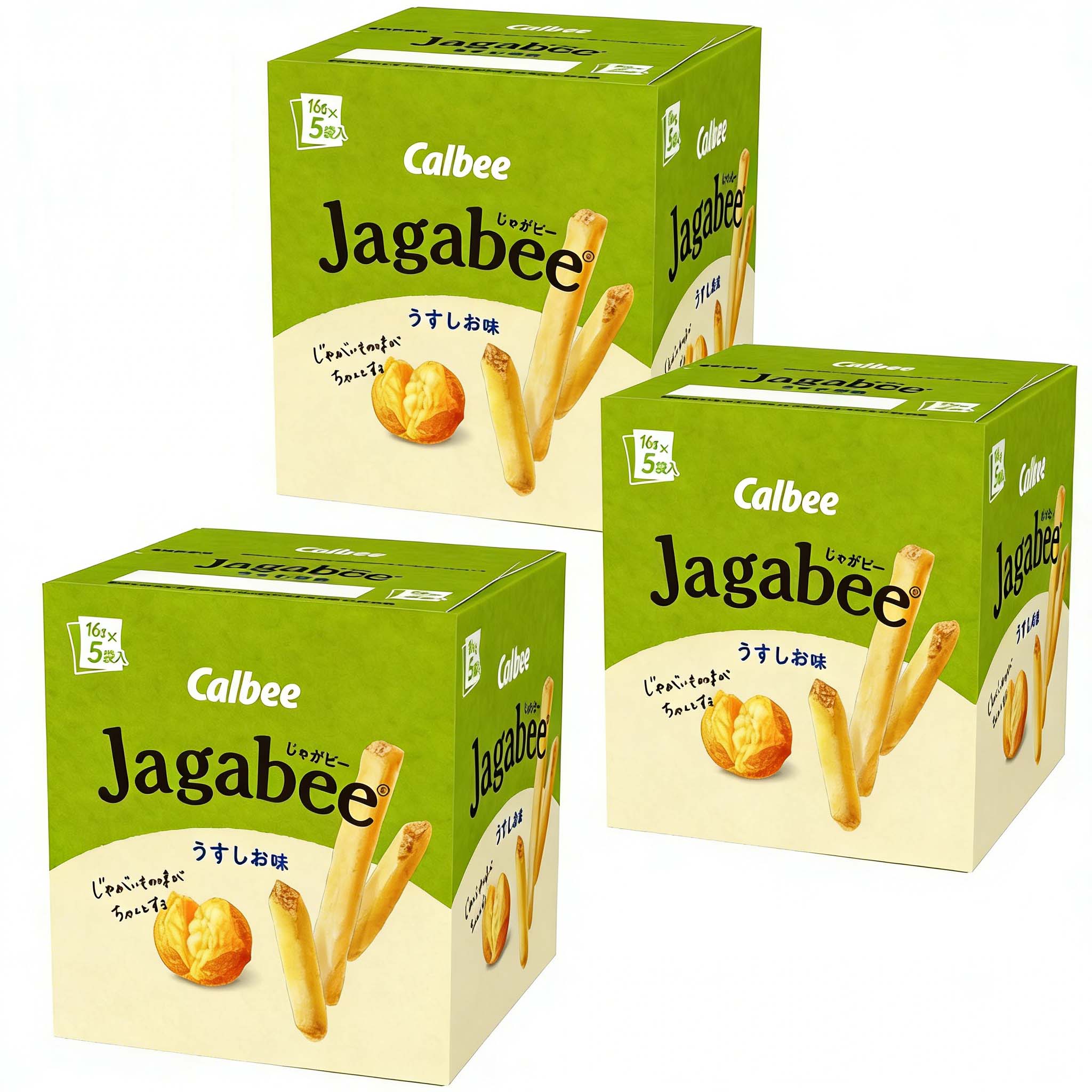 Calbee Jagabee Potato Sticks Snack Lightly Salted 75g(Pack of 3)