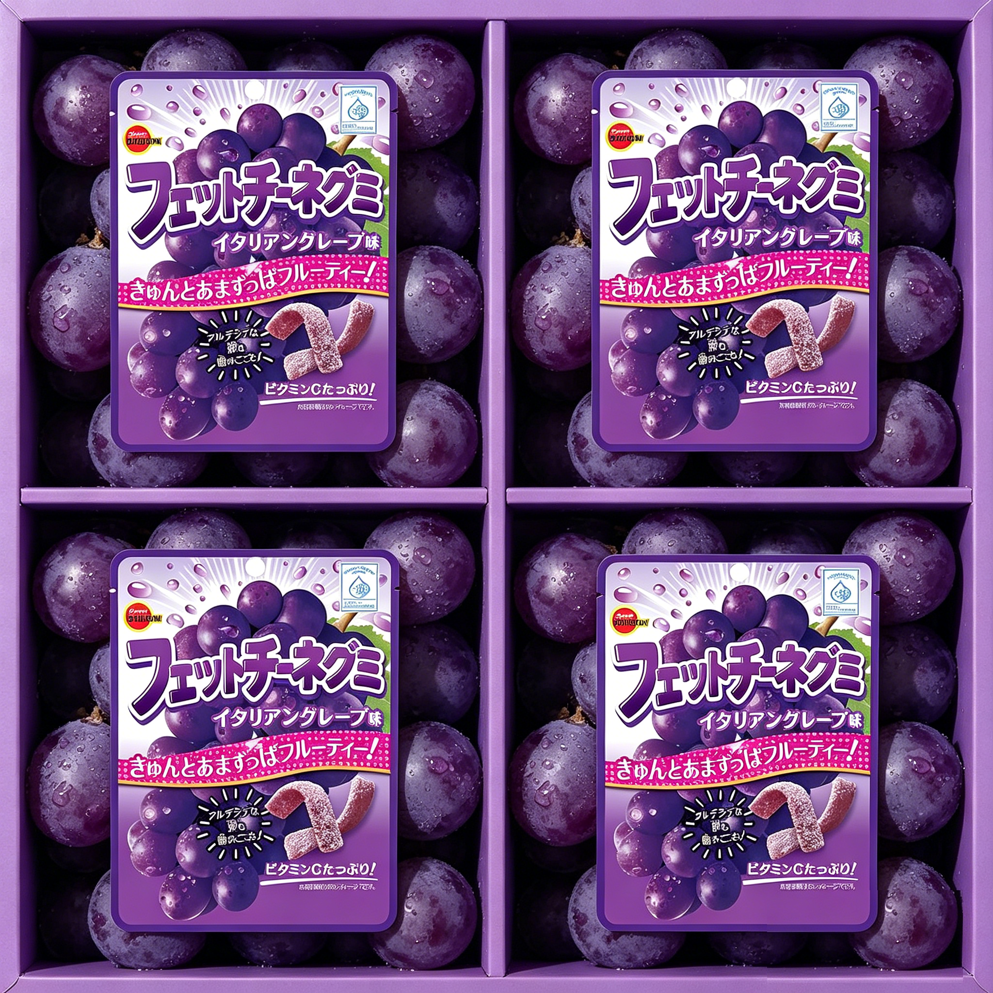 Bourbon Grape Juice Gummies - 50g*4 packs