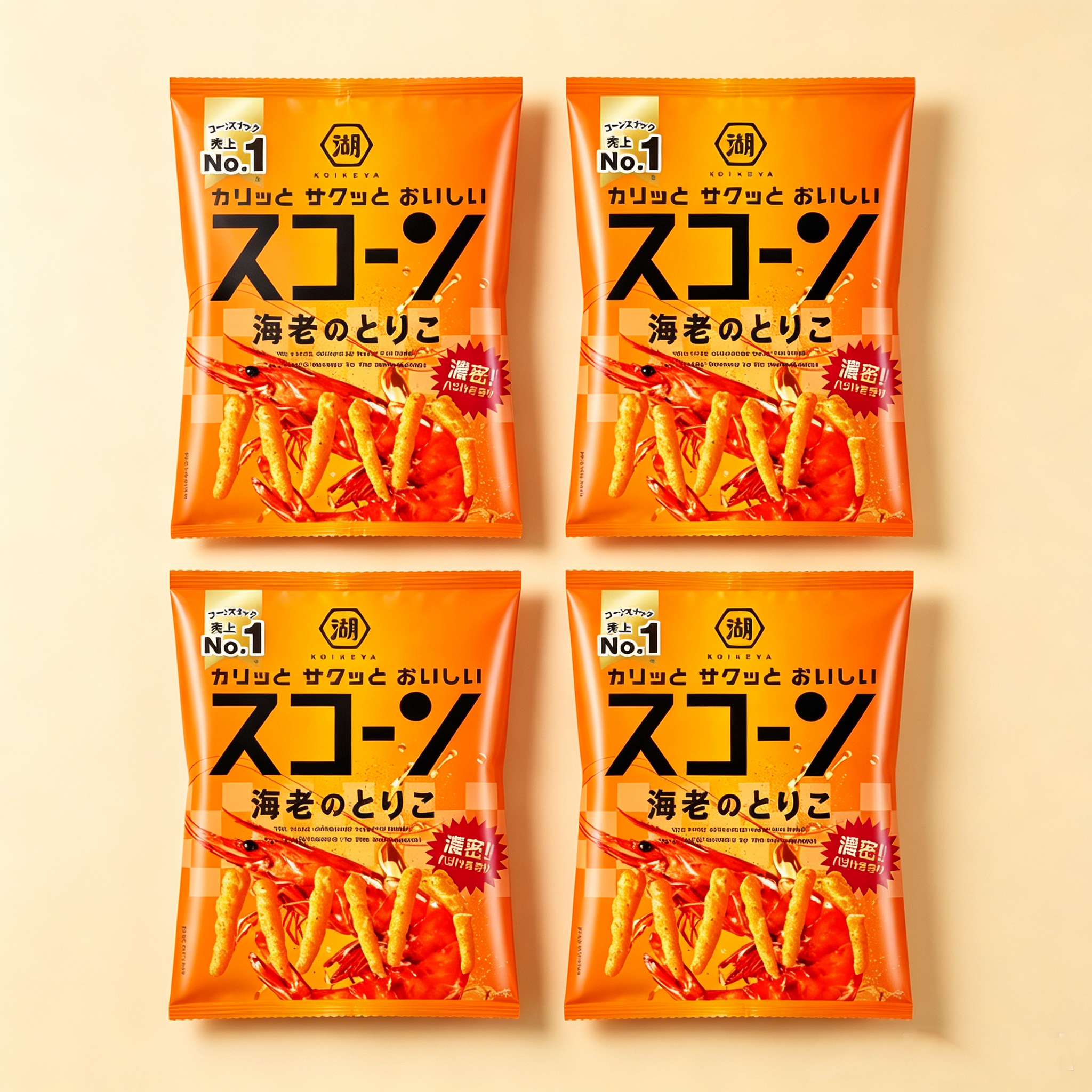 Koikeya Corn Snack Rich Shrimp Flavor - 70g*4 packs (Copy)
