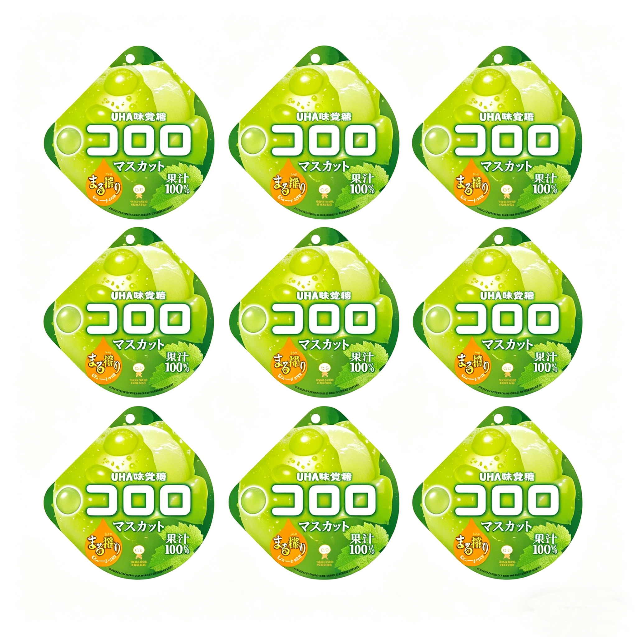 UHA Juicy Gummy Candy Green Grape Flavor - 48g X 6 bags