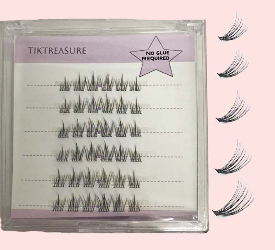 Pre-glued Lashes 30pcs Natural Look Wispy Fluttery Curved-Thin Band,2-2