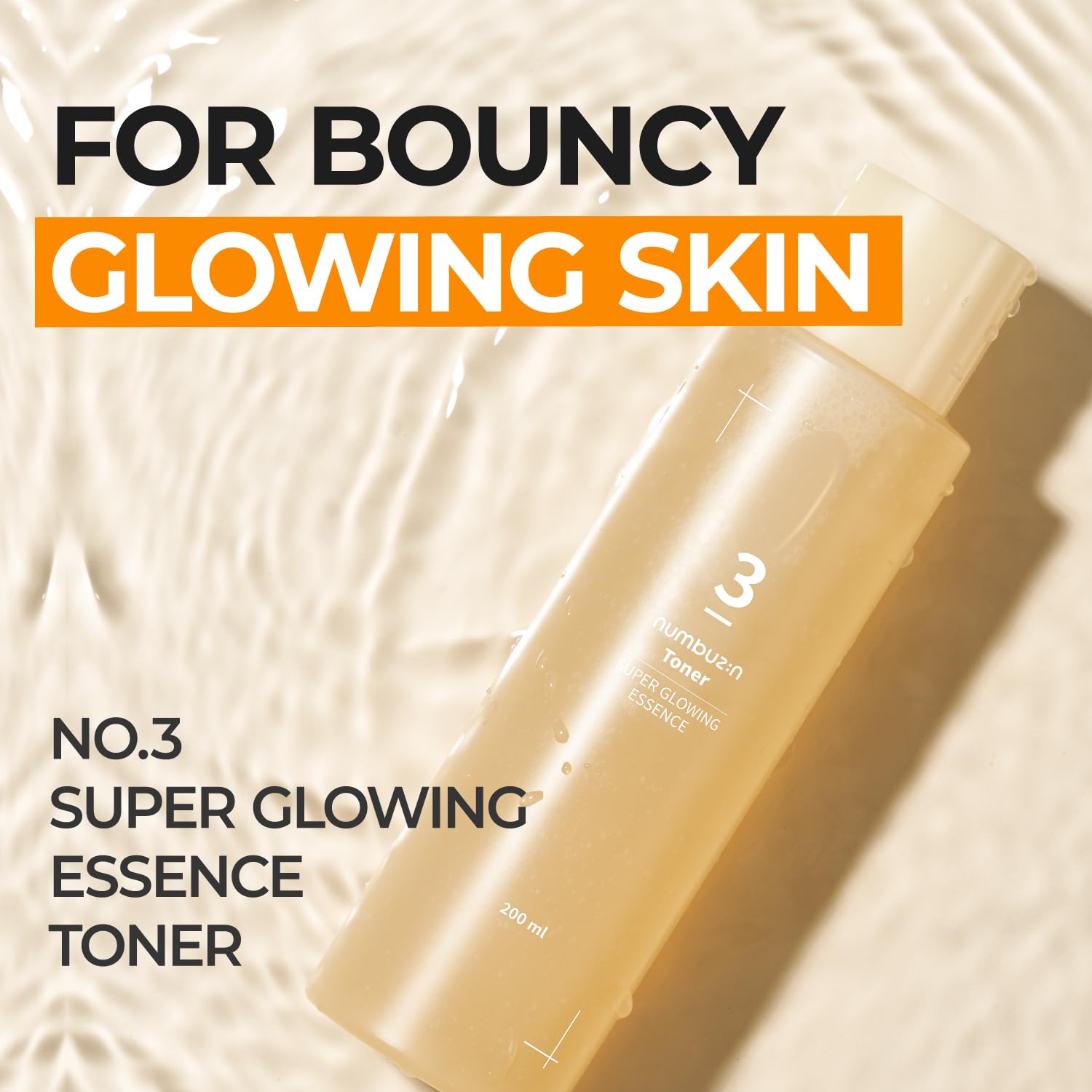 Numbuzin No.3 Super Glowing Essence Toner, 200ml (6.76 fl.oz)