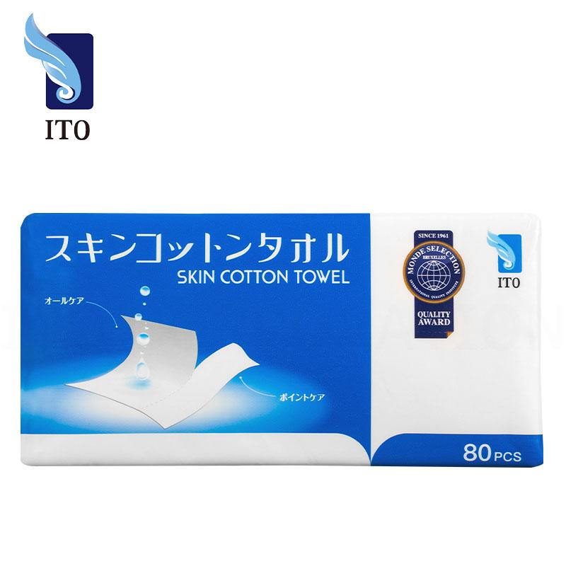 Japanese ITO Pull-Type Facial Cotton Towels, 48-Count Per Pack - Hypoallergenic, Ultra-Soft & Absorbent for Gentle Cleansing, Suitable for All Skin Types