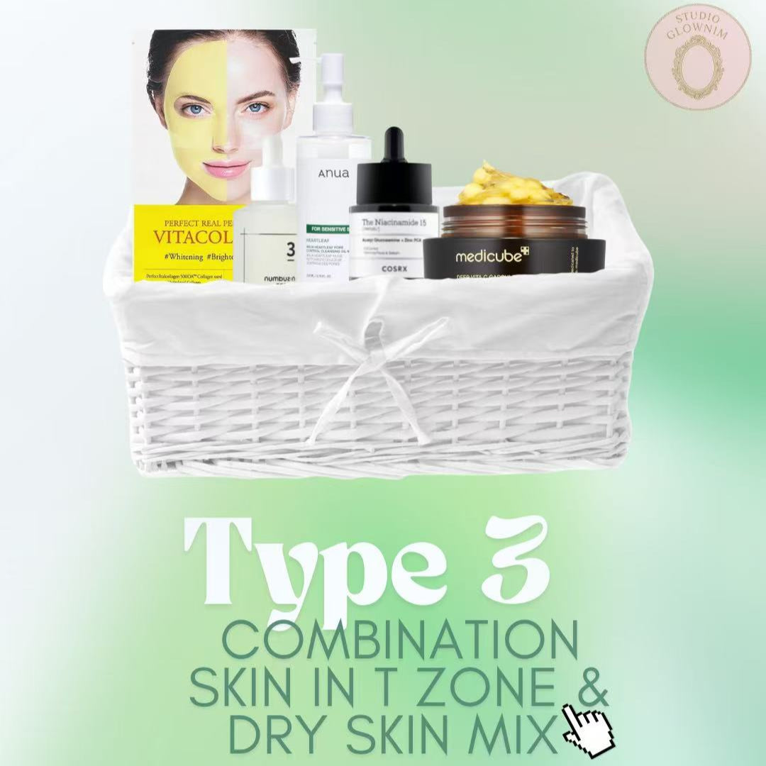 Glownim Winter Pacakage for Combination Skin 0ily In T Zone and Dry Skin Mix