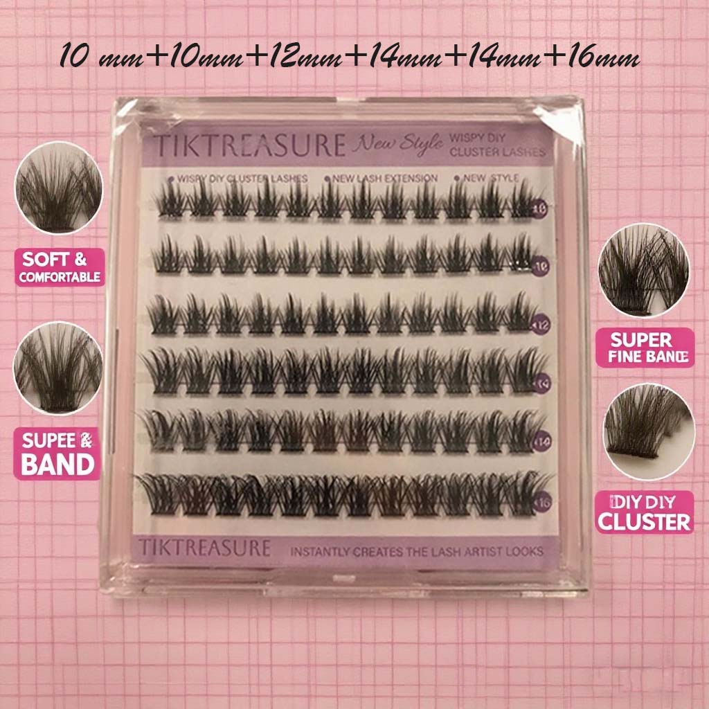 Eyelash Extension Kit 72Pc Clusters Kit 10-16mm Mix,1-2