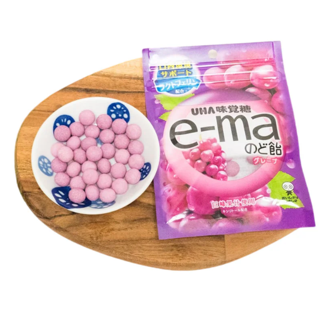UHA e-ma Grape Throat Lozenges 50g X 6 bags