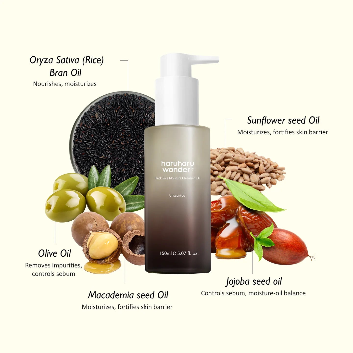 HARUHARU Wonder Black Rice Moisture Cleansing Oil, 150ml