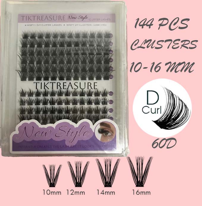 Lash Extension Kit 144PCS Individual Lashes Kit Thick style10-16mm,3-1