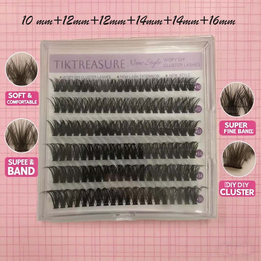 DIY Lash Extension Kit 72Pcs Clusters Eyelash Thick Styles 10-16mm Mix,1-4