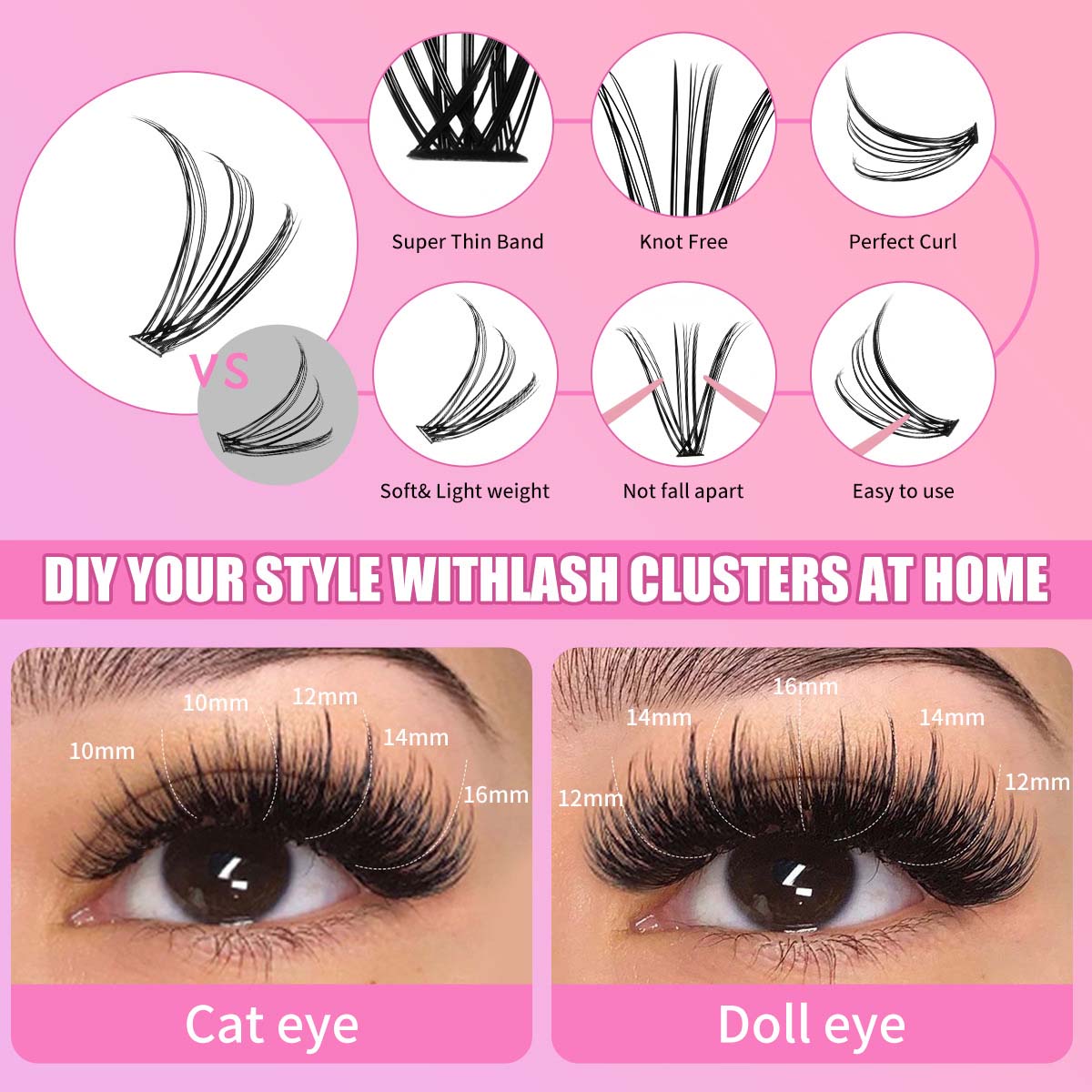 Lash Extension Kit 144PCS Individual Lashes Kit,10-16mm,3-2