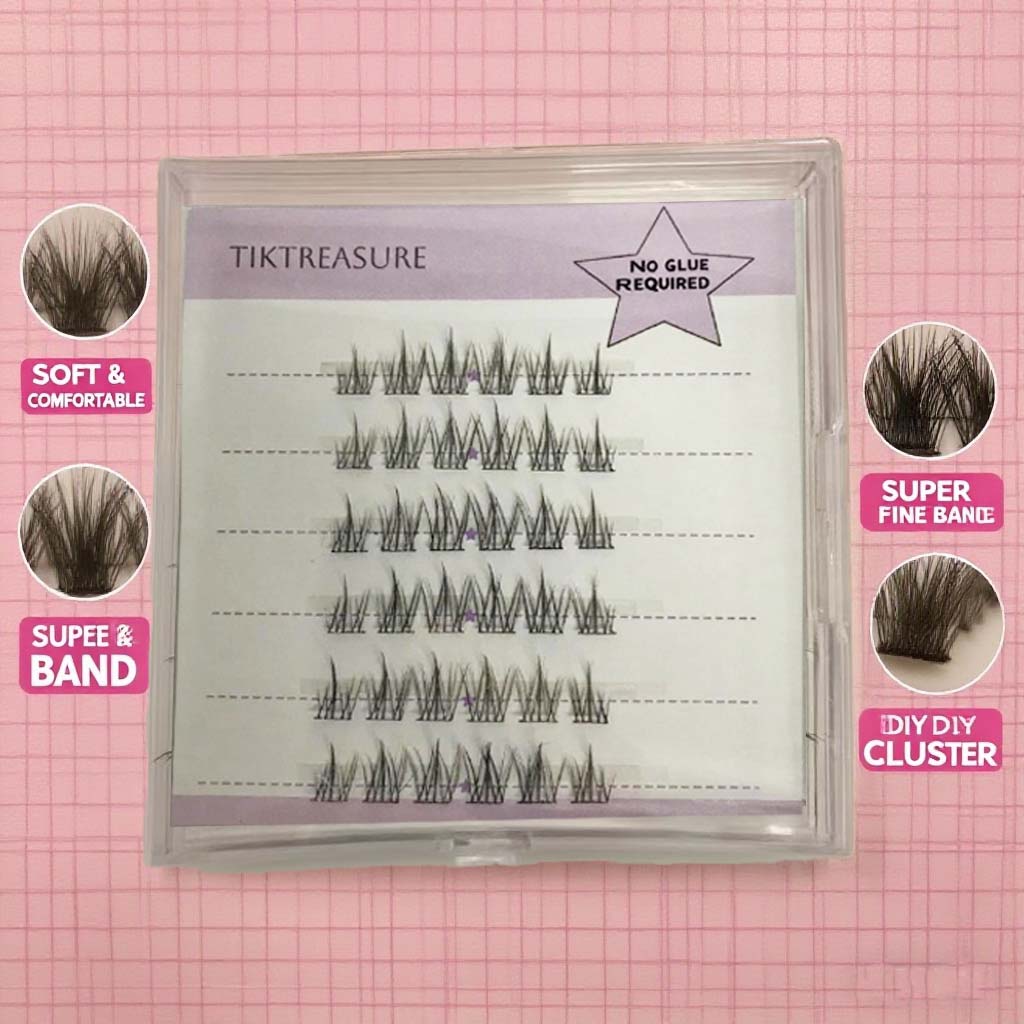 Pre-glued Lashes 30pcs Natural Look Wispy Fluttery Curved-Thin Band,2-2