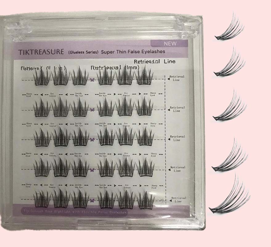 Pre-glued Lashes 30pcs Natural Look Thin Cluster Lashes,2-1