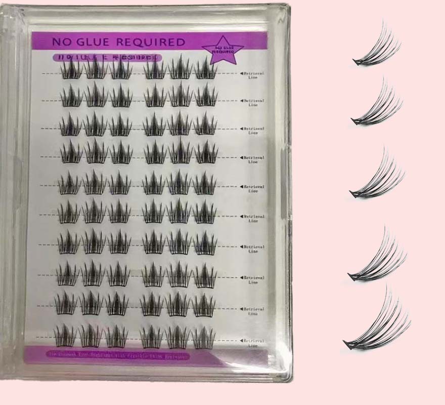 Pre-glued Lashes 60pcs Natural Look Reusable Cluster Lashes,5-1