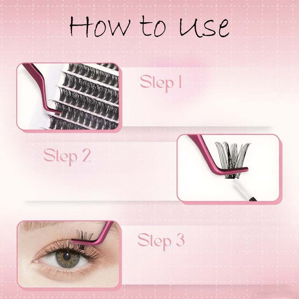 Lash Extension Kit Individual Lashes Kit 5mm-16mm 4 Styles Mix,4-1