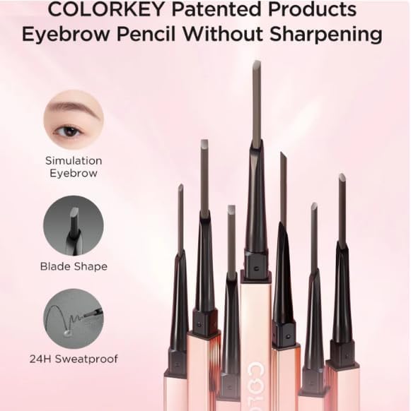 COLORKEY 4 In 1 All-in-One Makeup Set, Include Setting Spray*1 + Gloss Lip Tint*1 + Dual-ended Eyebrow Pencil *1+ Foundation Balm*1