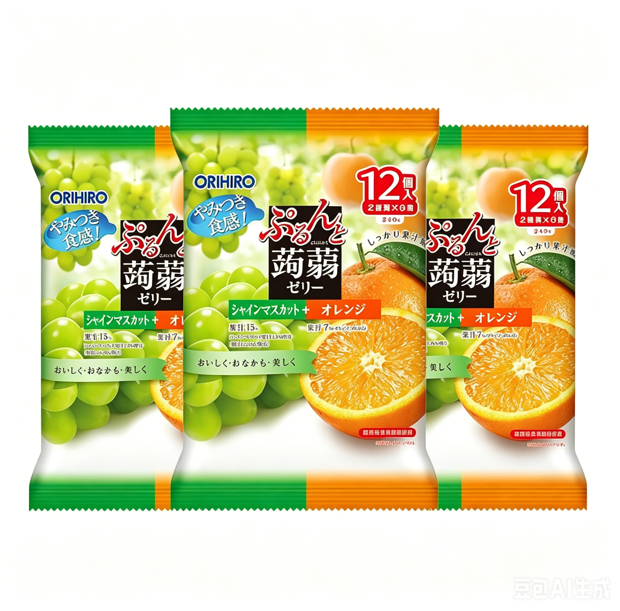 Orihiro Shine Muscat & Orange Konjac Jelly 240g (12 Cups)*3 bags