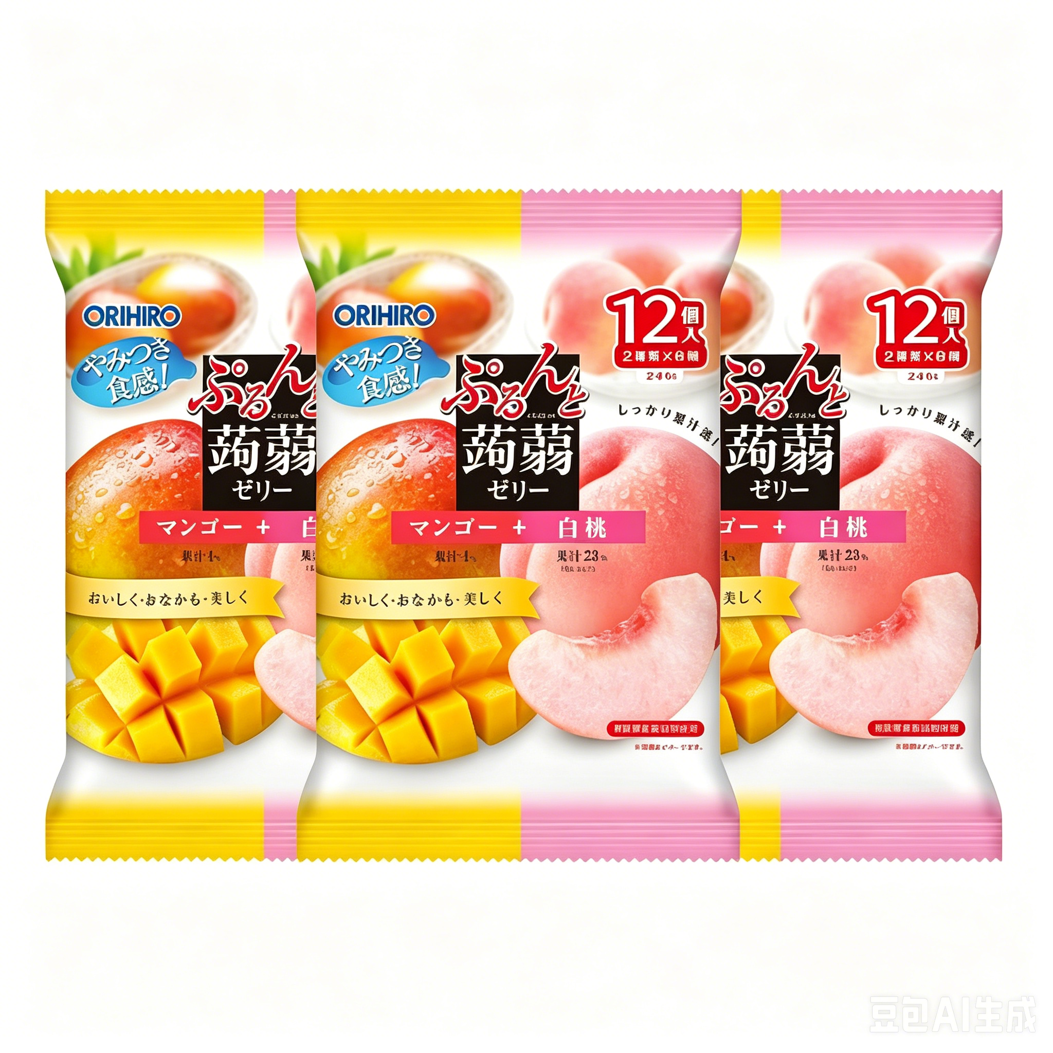 Orihiro Japanese Konjac Jelly Mango & White Peach - 240g*3 bags