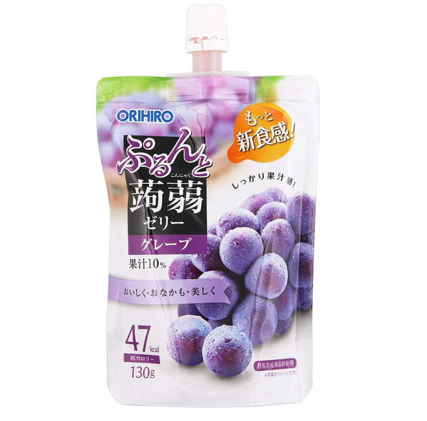 Orihiro Konjac Jelly Grape Flavor 130g - 47 Calories*4 packs