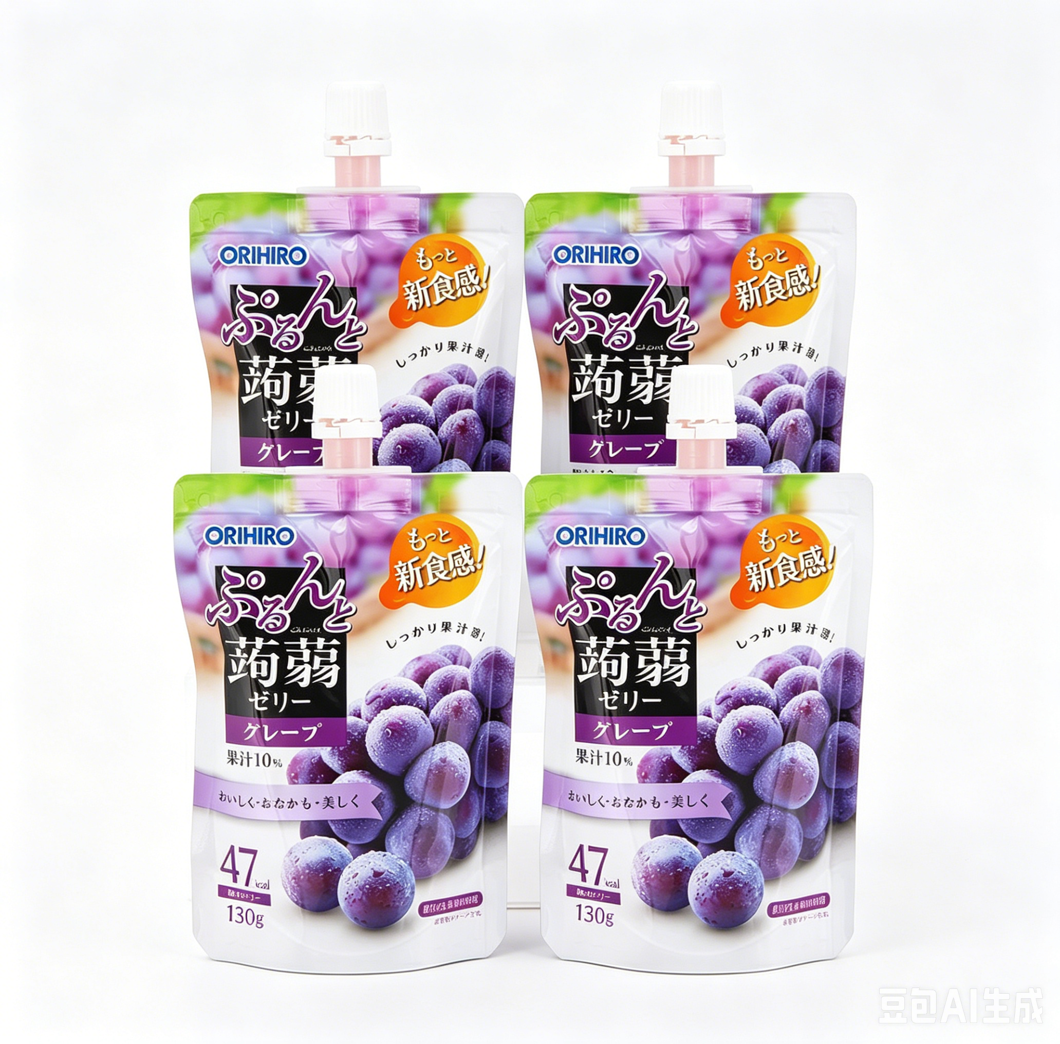 Orihiro Konjac Jelly Grape Flavor 130g - 47 Calories*4 packs