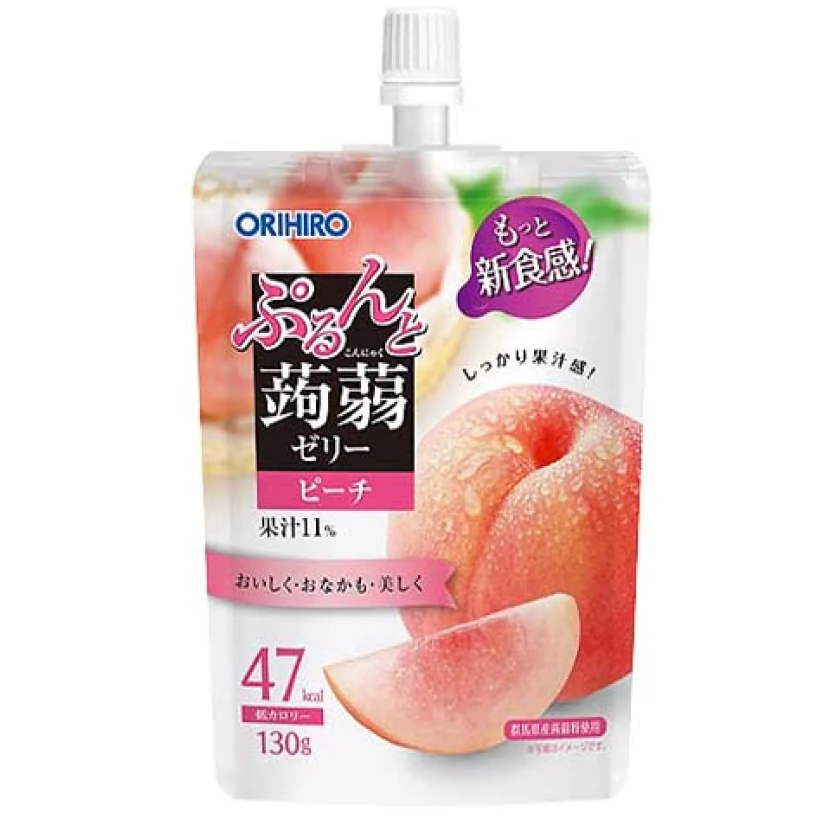 Oirhiro Konjac Jelly with 47 Calories, White Peach Flavour, 130g*4 packs