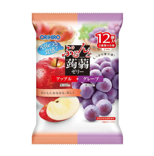 Orihiro Konjac Jelly - Apple and Grape Flavor, 240g*3 bags