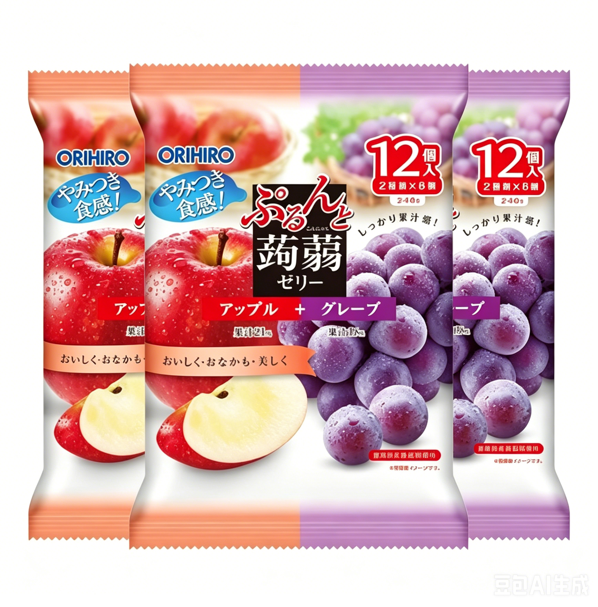 Orihiro Konjac Jelly - Apple and Grape Flavor, 240g*3 bags