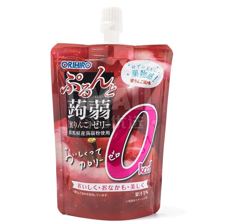 Orihiro Japanese Konjac Jelly, Zero Calorie, Apple Flavour, 130g*4 packs