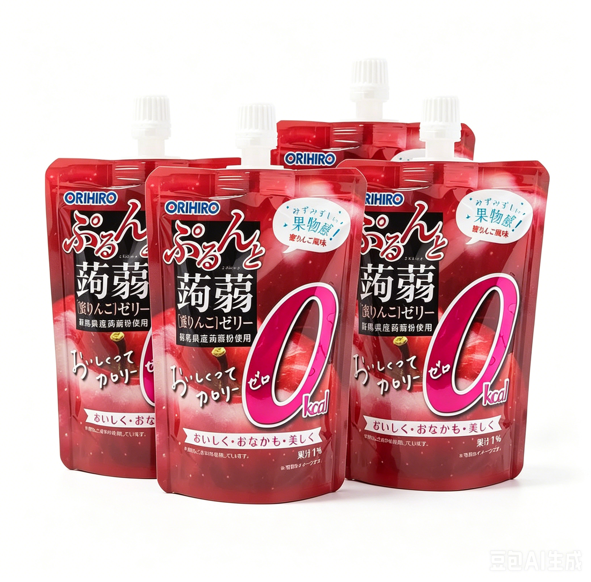 Orihiro Japanese Konjac Jelly, Zero Calorie, Apple Flavour, 130g*4 packs