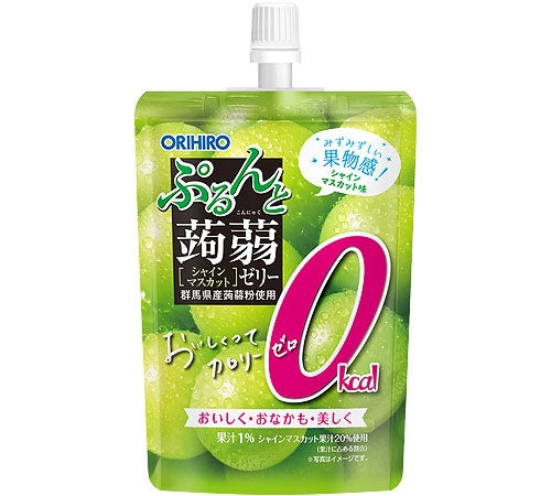 Orihiro Japanese Konjac Jelly, Zero Calorie, Green Grape Flavour, 130g*4 bags