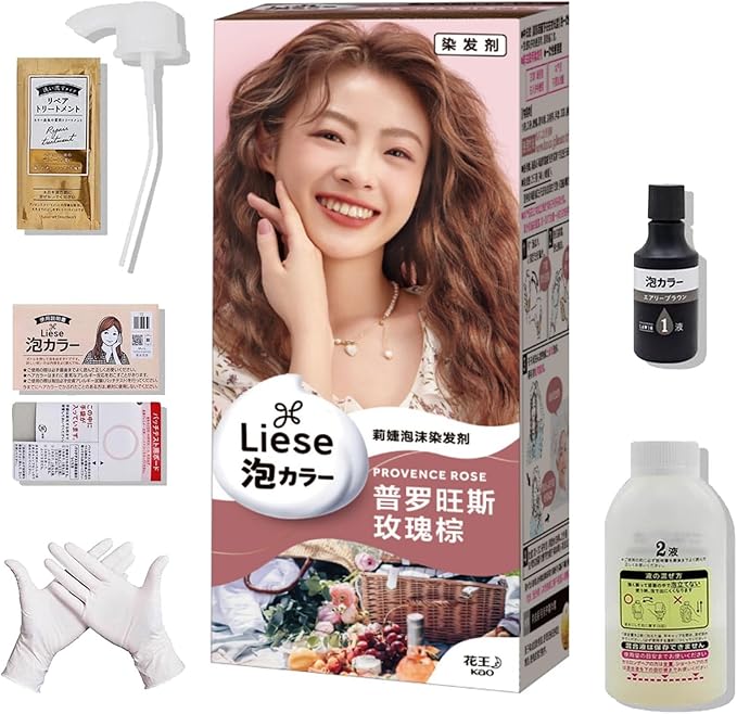 KAO Liese Bubble Hair Color - Milk Tea Brown | Creamy, Natural-Looking Brown Foam Dye for Soft Dimension