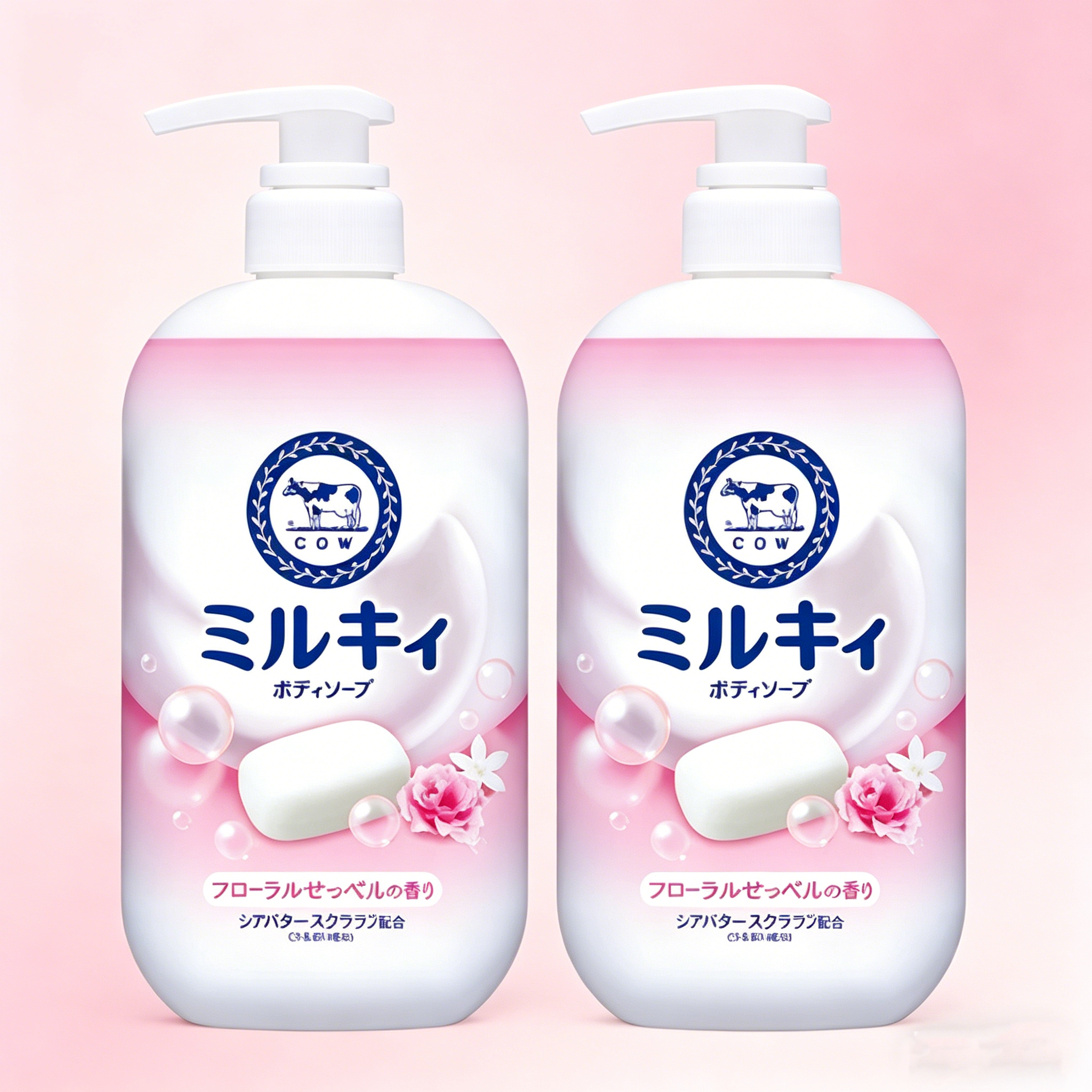 COW Milky Body Soap Floral Soap Scent 500ml (2 Pack)