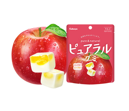 Kabaya Pure & Natural Apple Gummy Candy 58g – Juice-Filled Center*4 bags