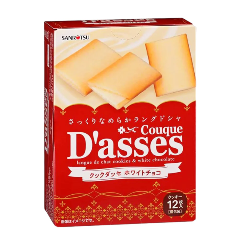 Sanritsu Couque D'asses White Chocolate Langue de Chat Cookies 78g (12 Pieces)*3packs
