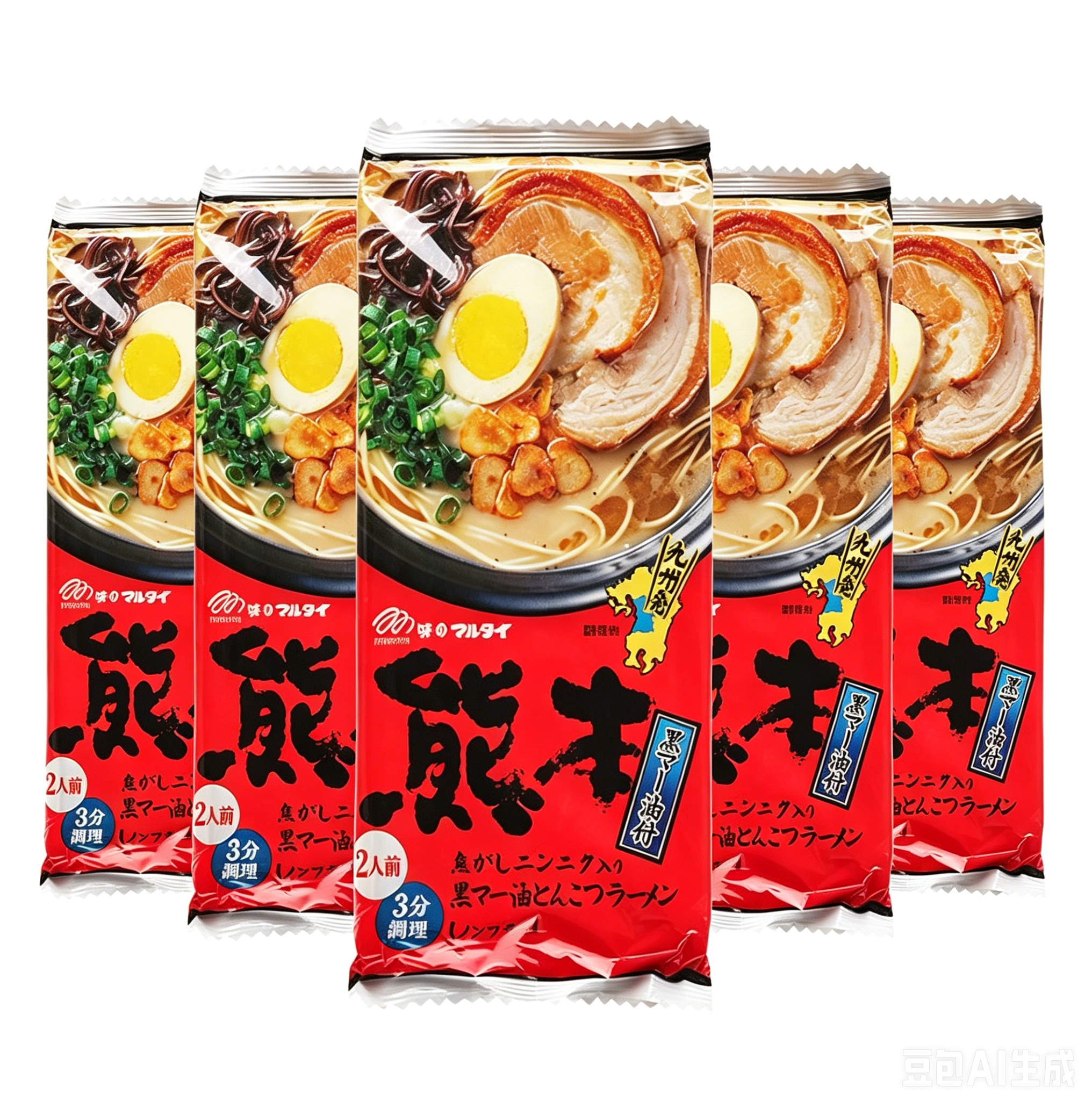 Marutai Hakata Kumamoto Black Sesame Oil Tonkotsu Ramen - 2 Servings, 186g*5bags