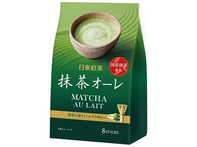 Nitto Kocha Matcha Au Lait Instant Green Tea Latte Mix, 8 Sticks*3 packs