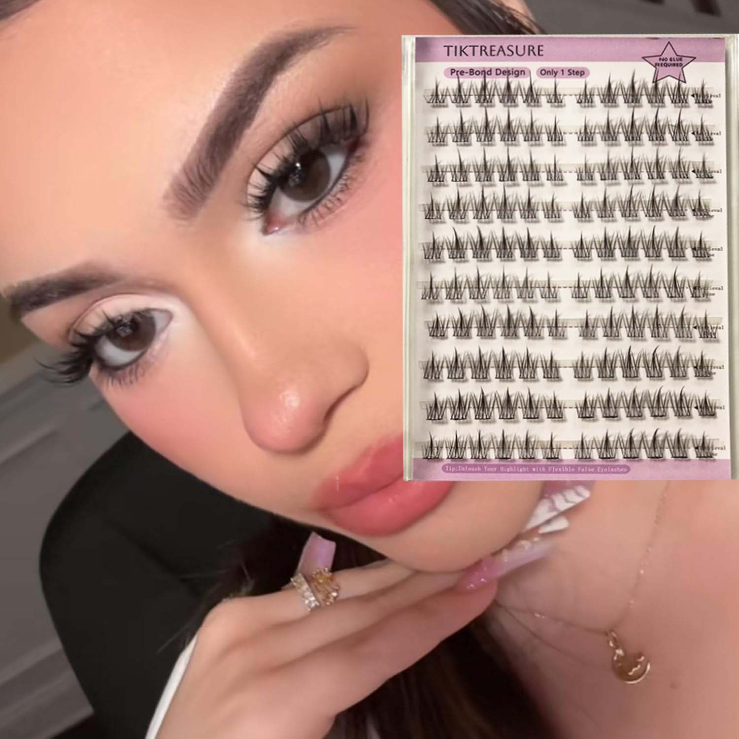 Pre-glued Lashes 2 Packs 60pcs+120pcs Natural Look Reusable Cluster Lashes,5-1&5-2