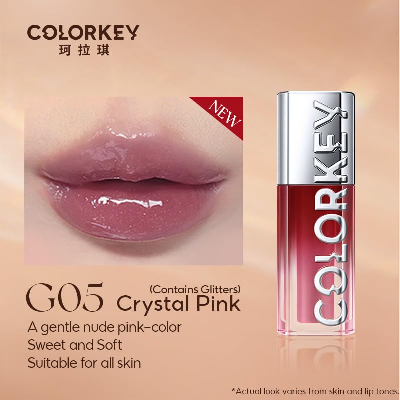 COLORKEY Lip Pluming Oil #G05 Crystal Candy(Contains Glitters), 3ml