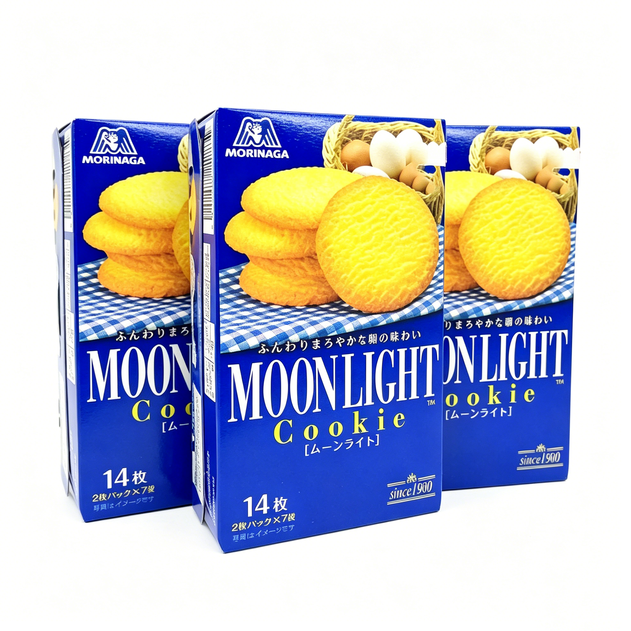 Morinaga Moonlight Egg Butter Wheat Cookies - 14 Pieces, 113g x 3 packs