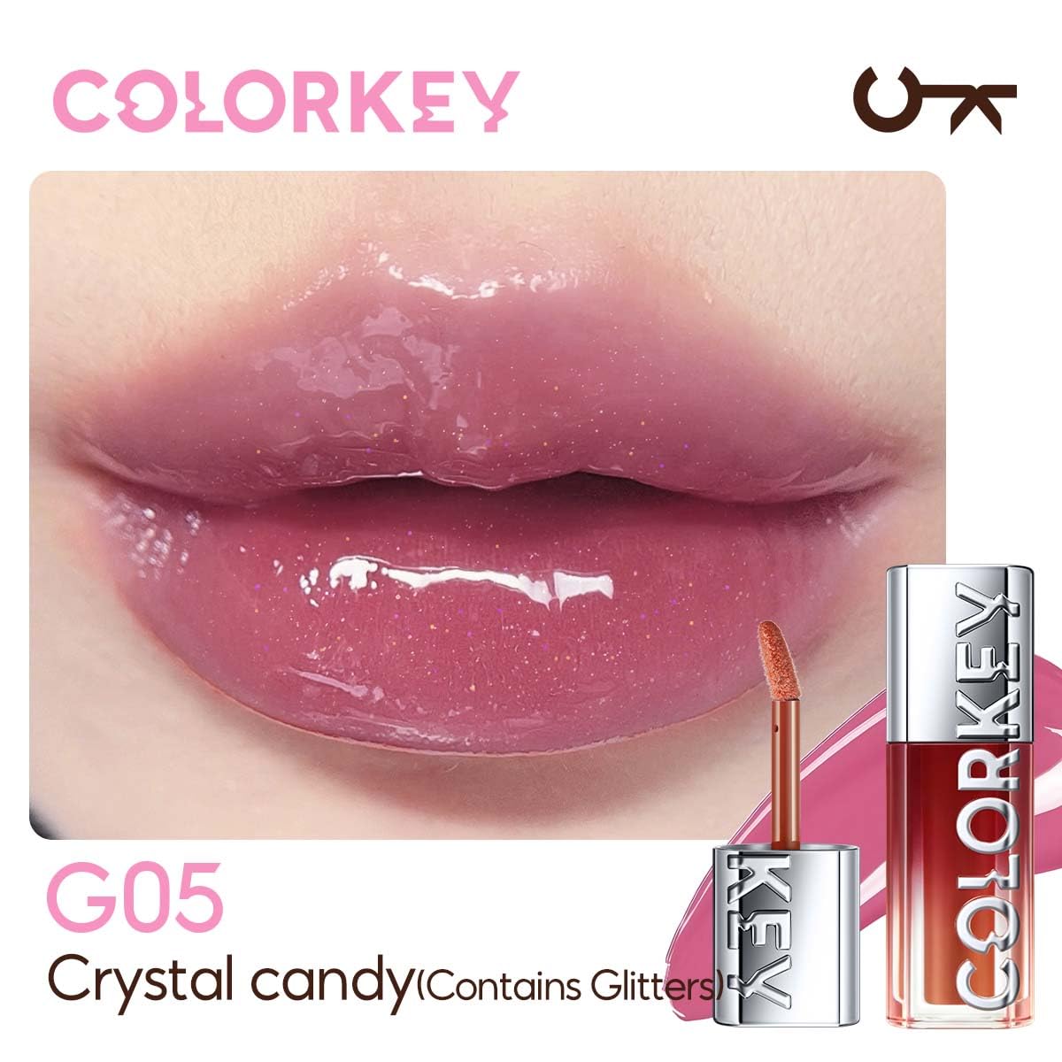 COLORKEY Lip Pluming Oil #G05 Crystal Candy(Contains Glitters), 3ml