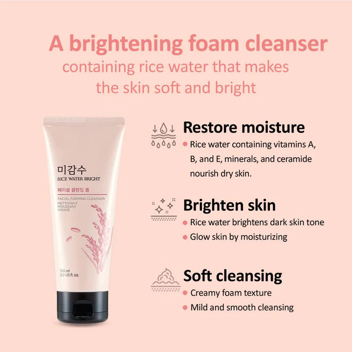 The Face Shop Rice Water Bright Foaming Cleanser - 150ml
