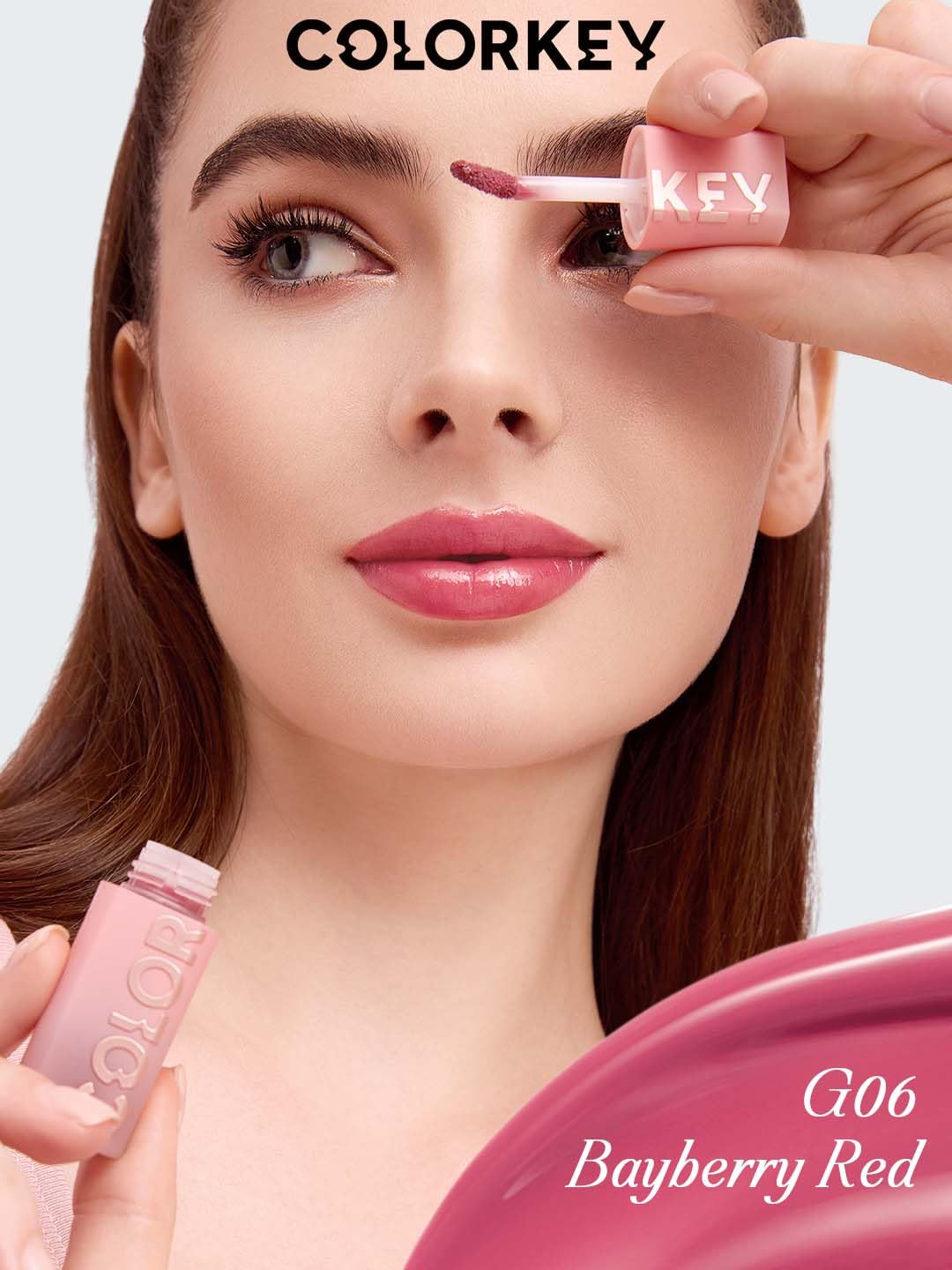 COLORKEY Lip Pluming Oil, Pink Diamond Edition G06 Bayberry Red, 3ml