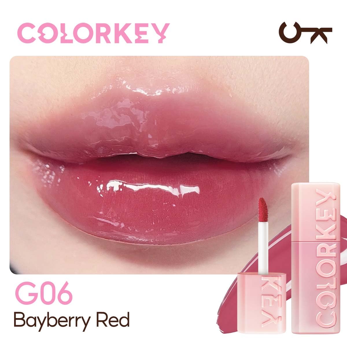 COLORKEY Lip Pluming Oil, Pink Diamond Edition G06 Bayberry Red, 3ml
